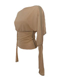 Batwing top with thumbholes (nude)