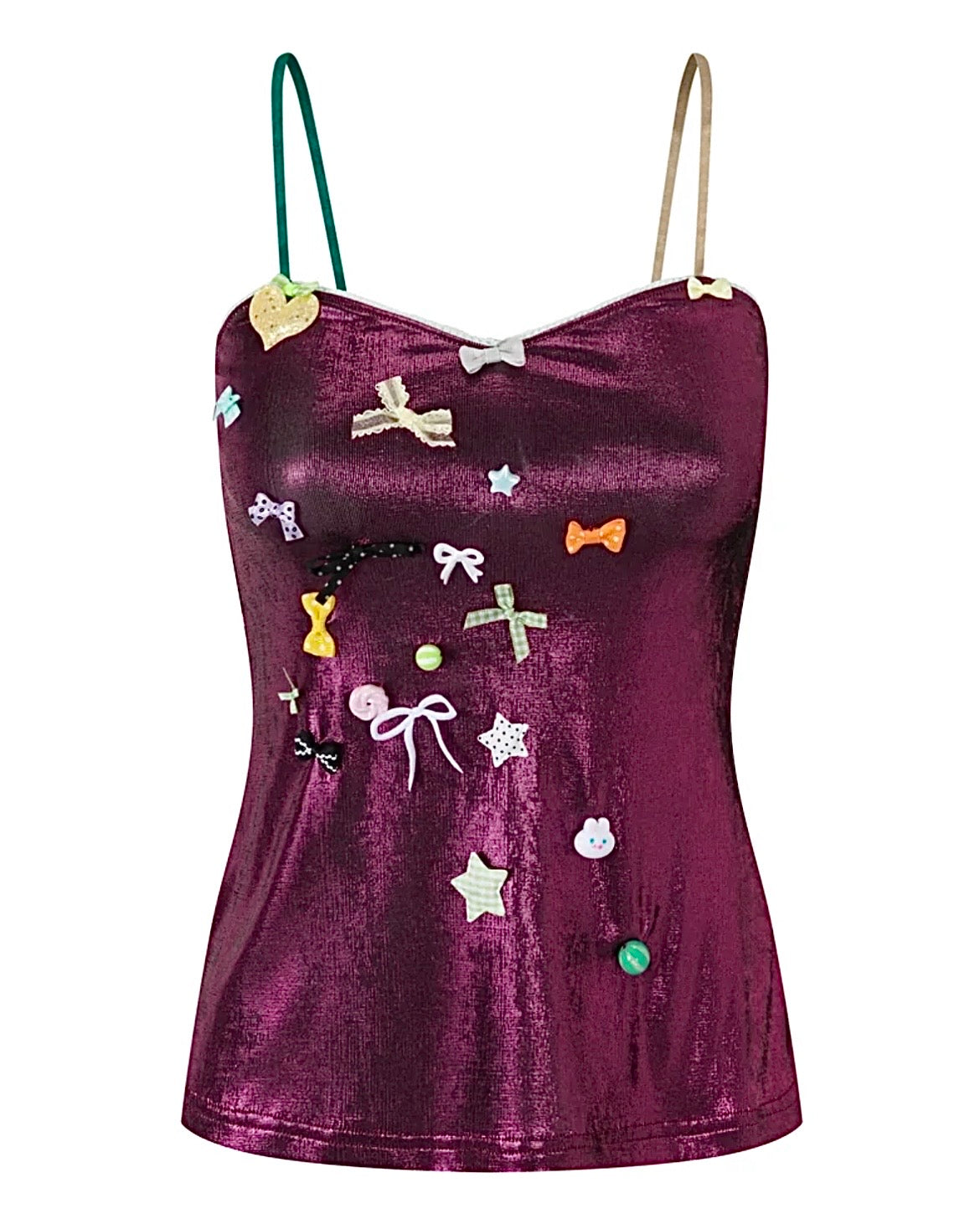 Glossy spaghetti top - pink
