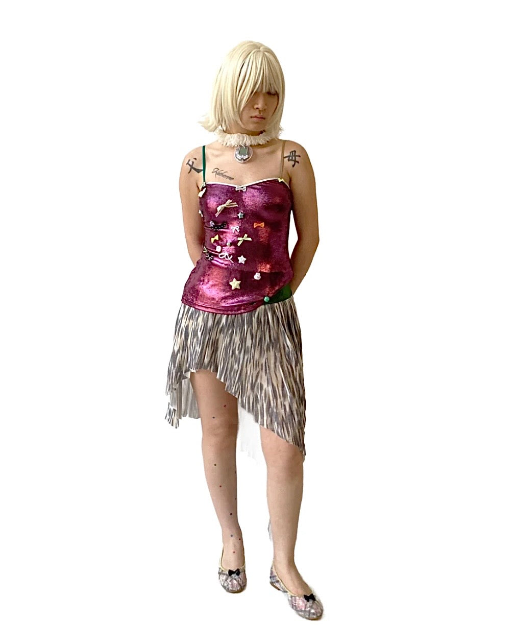 Glossy spaghetti top - pink