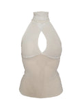 Halterneck wrap top (white)