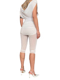 VISCOSE Capri leggings with ruffled miniskirt (white)