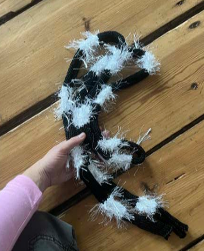 MINI SCARF WHITE/BLACK