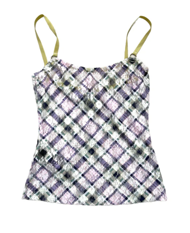 Lace Plaid Top