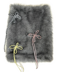 Lavender Grey Faux Fur Midi Skirt