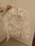 Upcycled button shirt white