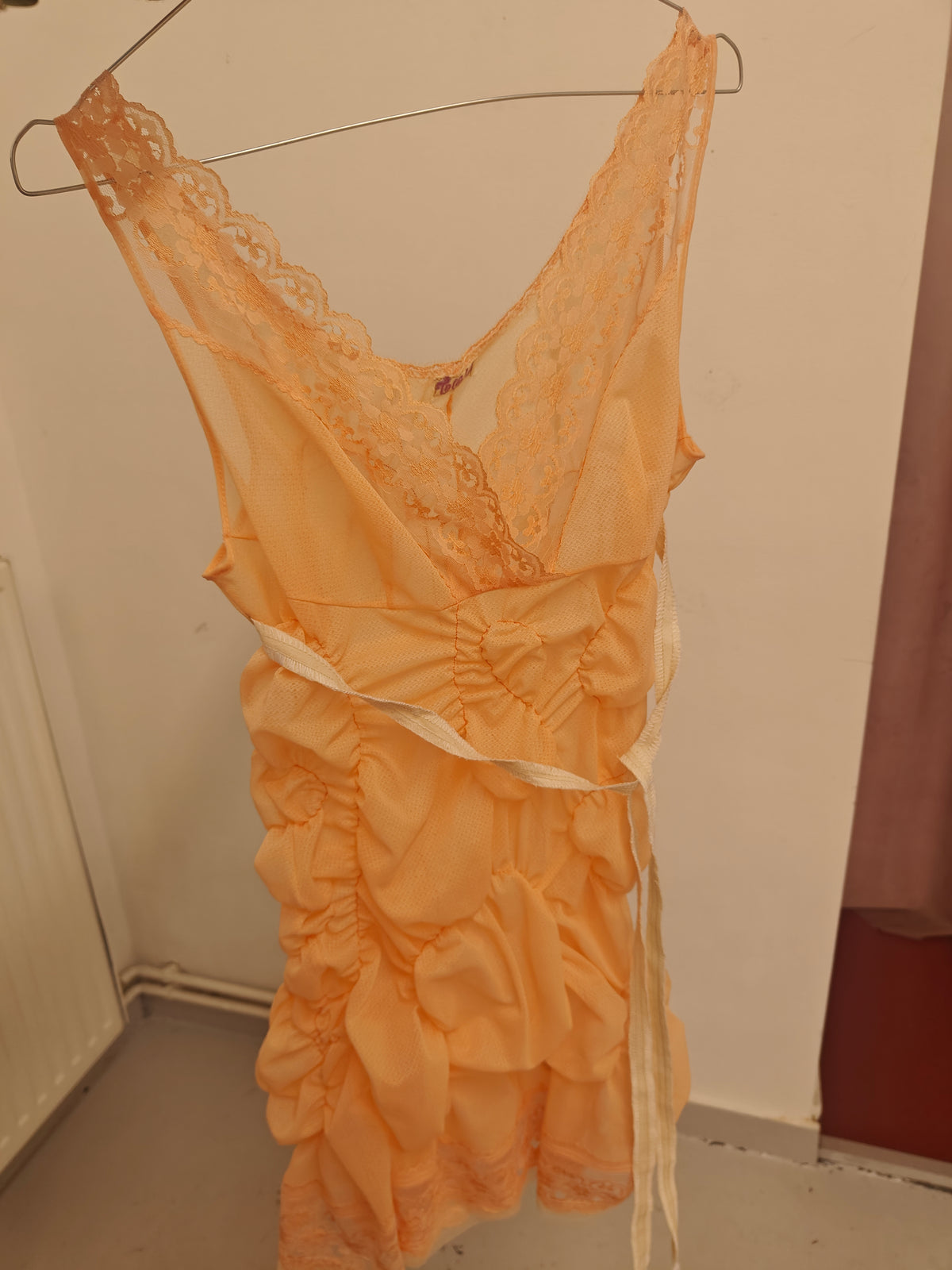 Upcycled dress orange