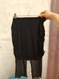 VISCOSE Capri leggings with ruffled miniskirt (black)