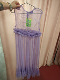 Lula Ruched Tulle Maxi Dress Lavender