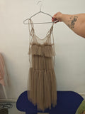 Georgia Tiered Ruffle tulle dress Beige