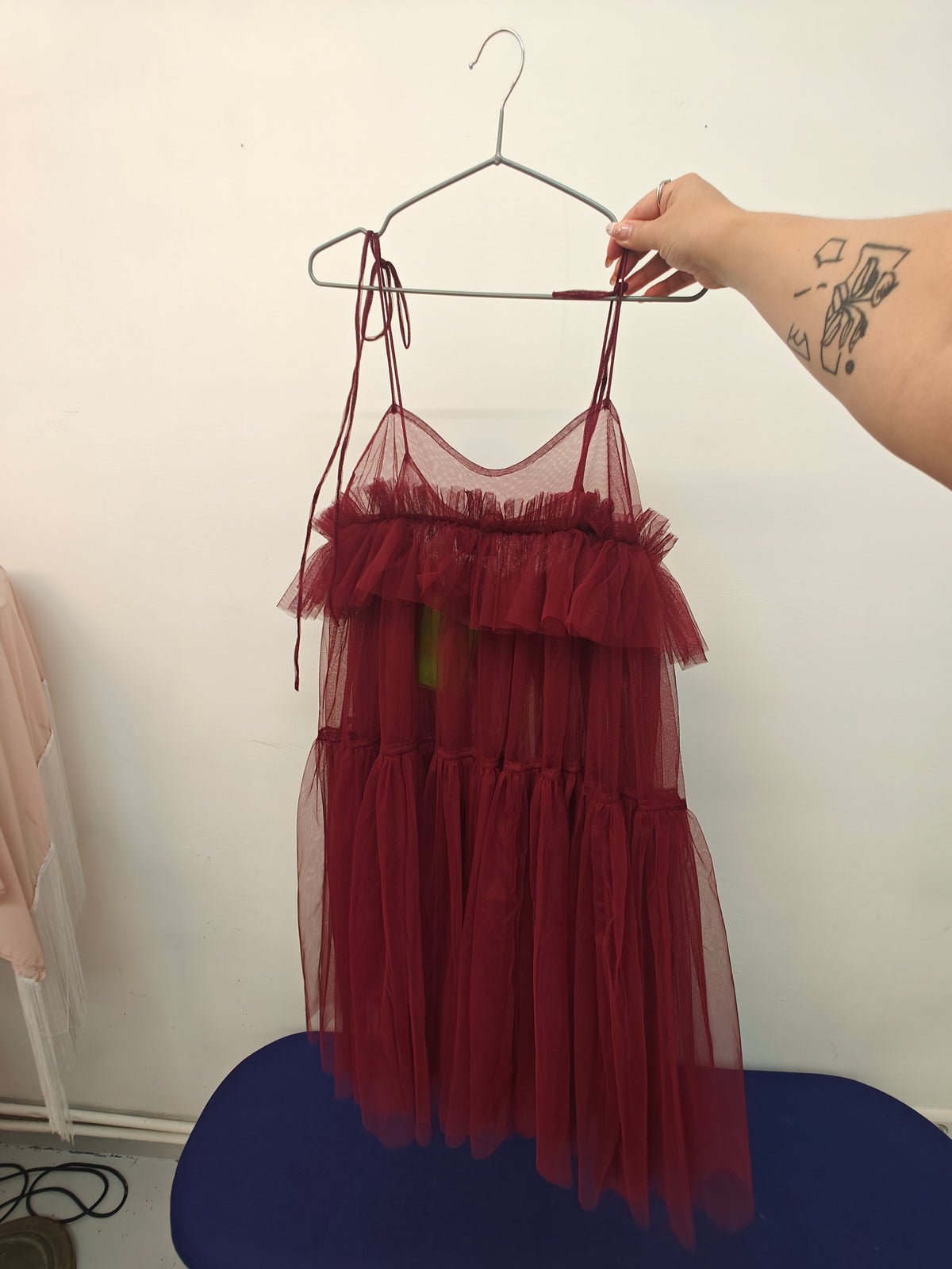 Georgia Tiered Ruffle tulle dress Red