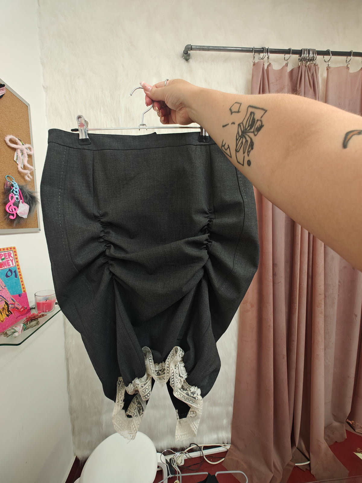 Grey drawstring skirt