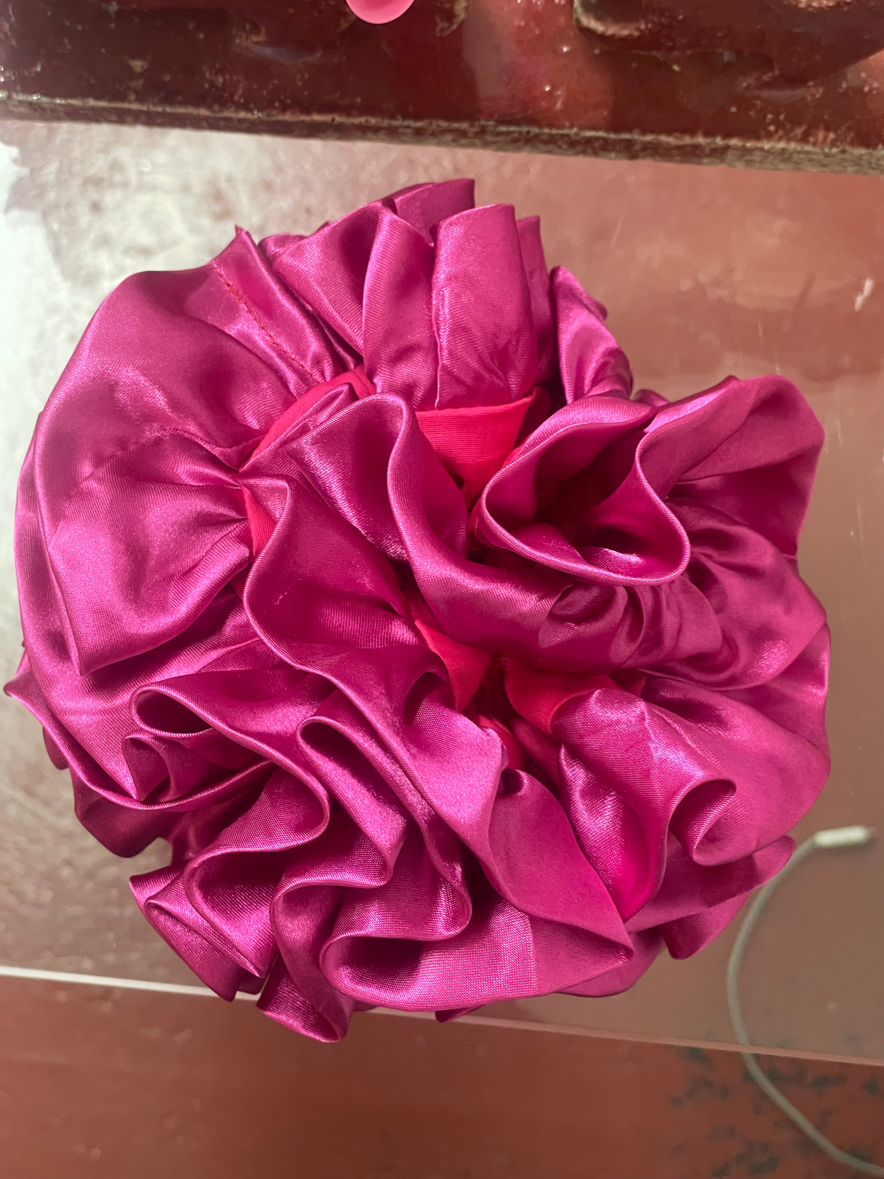 Fushia Silky Scrunchie