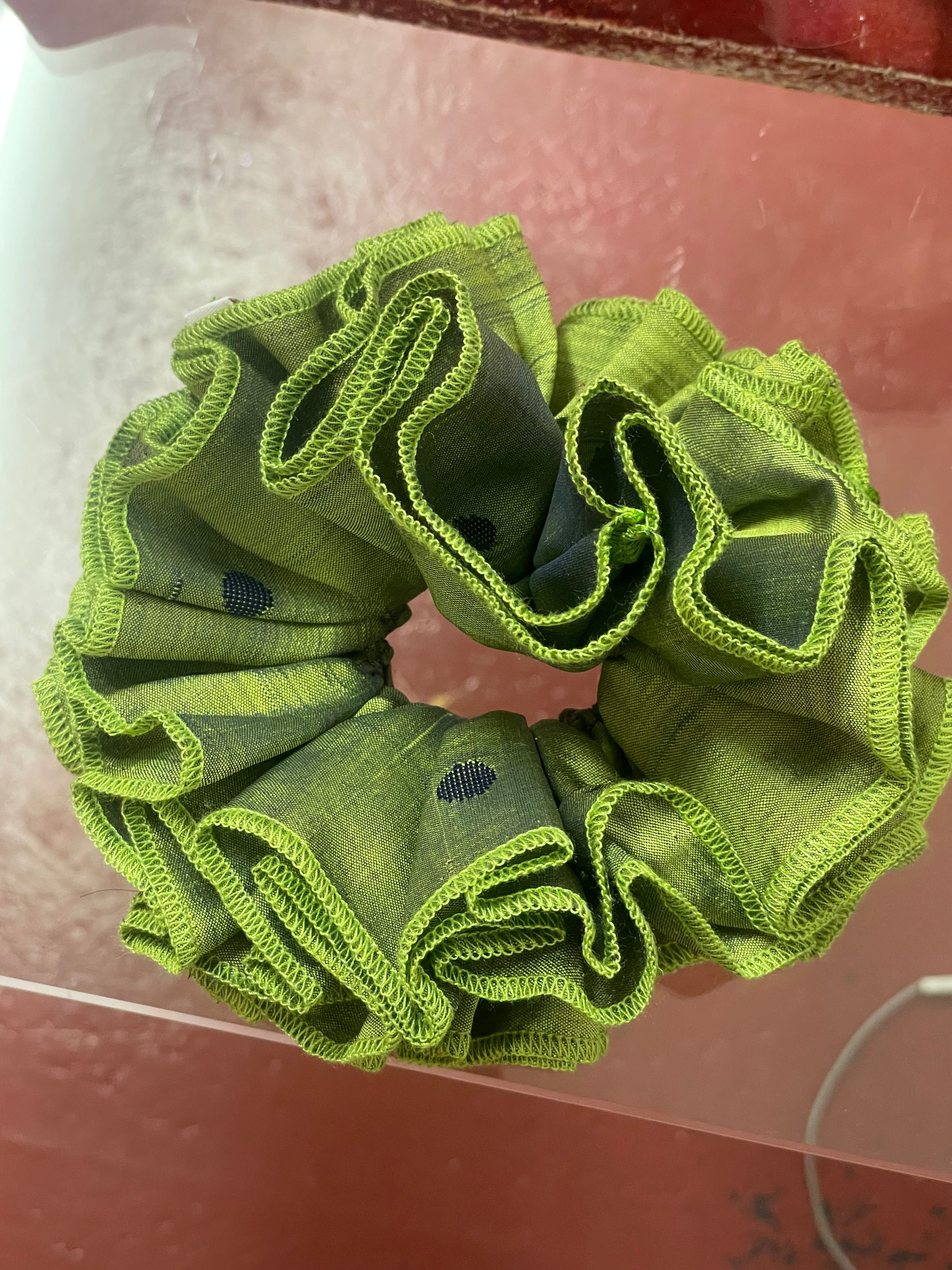Silk Lime Scrunchie