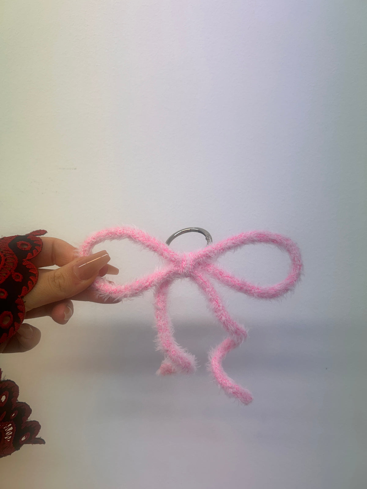 BOW CHARM DARK PINK