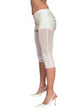 MESH Capri leggings with ruffled viscose miniskirt (white)