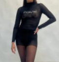 DIAMANTE LONG SLEEVE BLACK