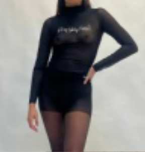 DIAMANTE LONG SLEEVE BLACK