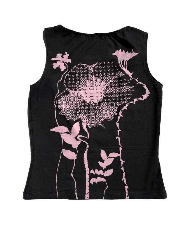 GERANIUMS TOP BLACK