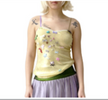 Glossy spaghetti top - yellow