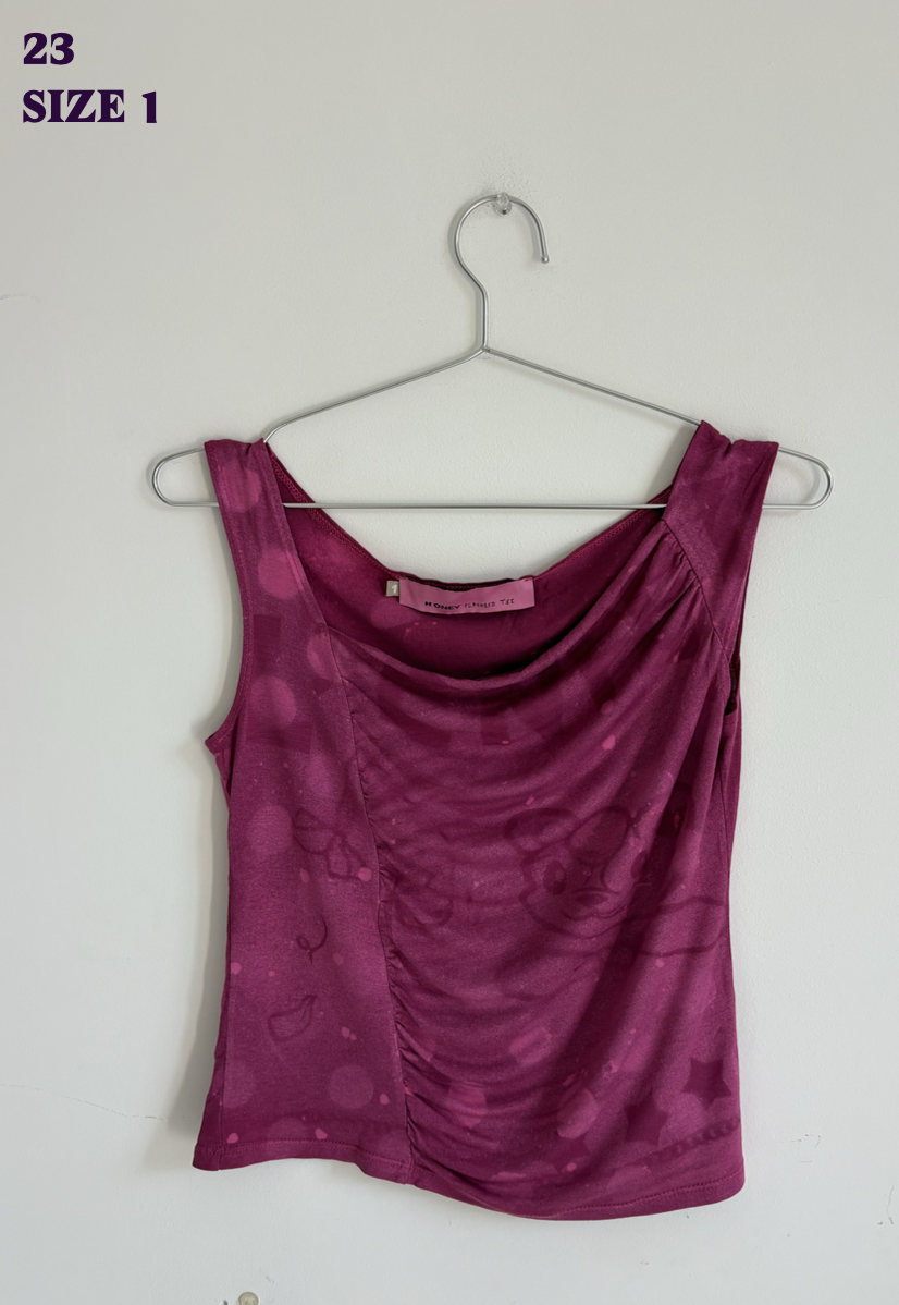 Pink draped tee